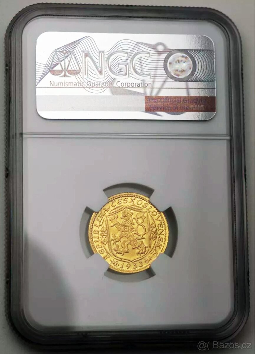 Svatováclavský dukát 1933, certifikace NGC MS 66 - 2