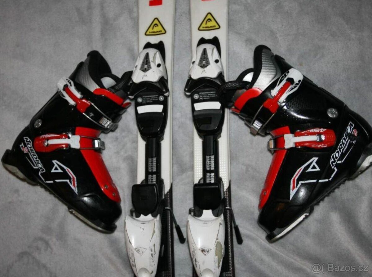 lyže head 97 cm , lyžaky - 2