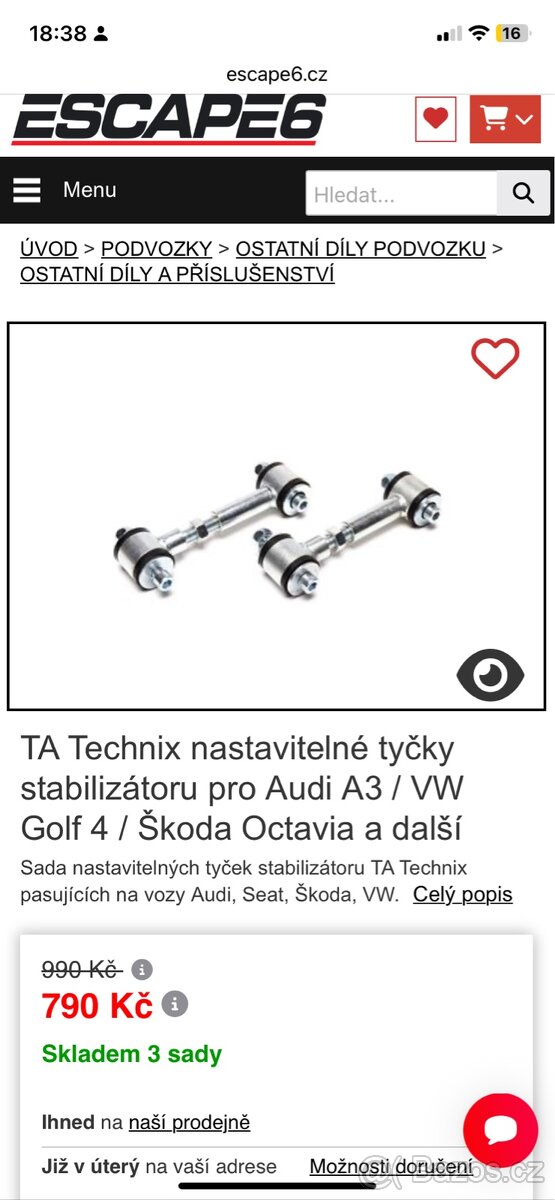 TA Technix nastavitelné tyčky stabilizátoru - 2