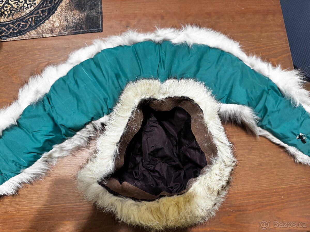 Vintage límec, čepice polární liška - 2