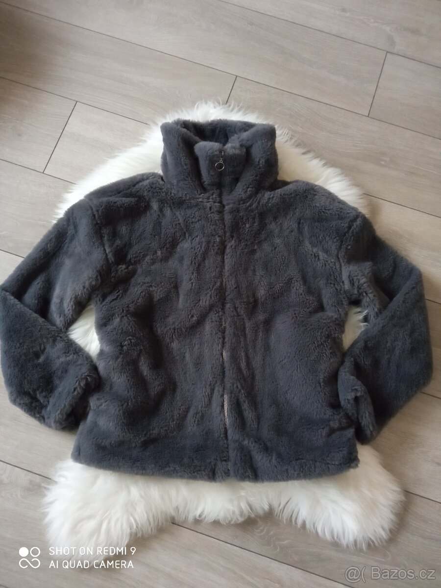 Šedá bundička,kožíšek - 2