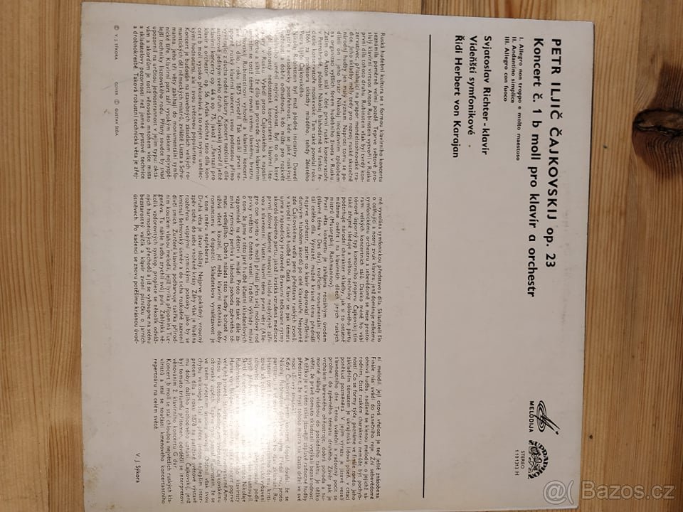 LP vinyl Čajkovski, Koncert pro klavír a orchestr - 2