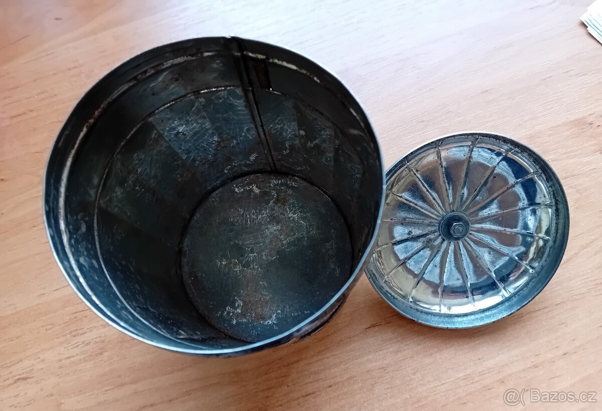 Starožitná plechová dóza na kávu/cukr - 2