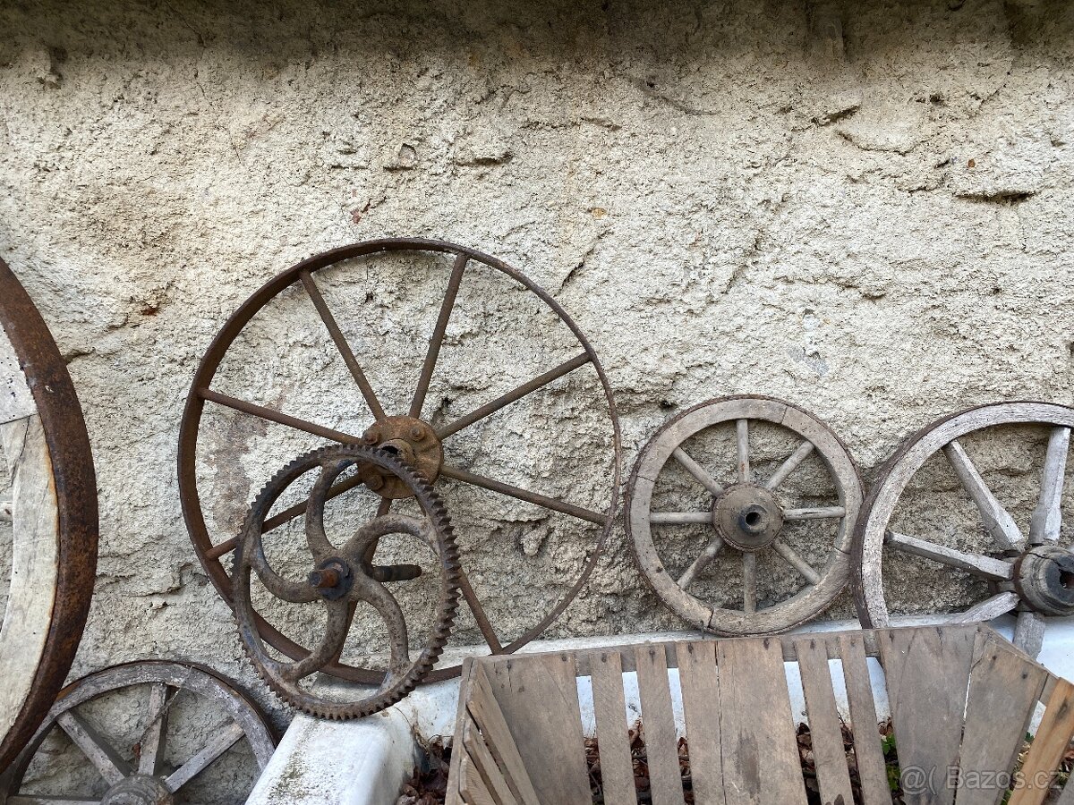 loukoťová kola stará loukoťová kola dekorace pluh za koně - 2