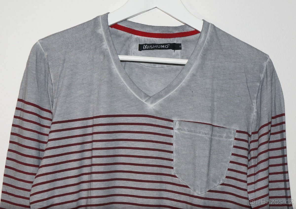 Originální pánské triko s proužkem vel. M - 2