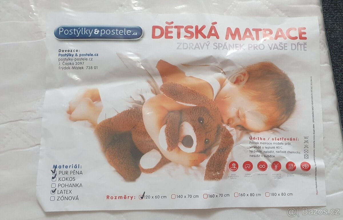 Matrace do postýlky 120x60x12 cm - nová - 2