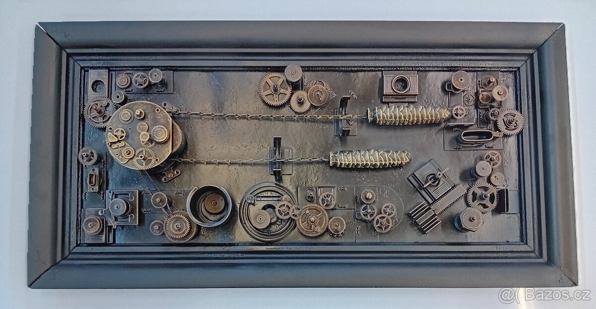 STEAMPUNK RECYCLE ART - KOMETA - Asambláž patinovaný kov - 2