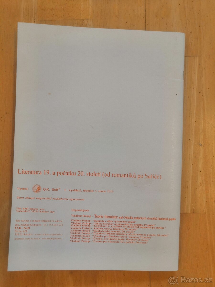 Literatura 19.a poč.20. stol. od romantiků po buřiče-Prokop - 2