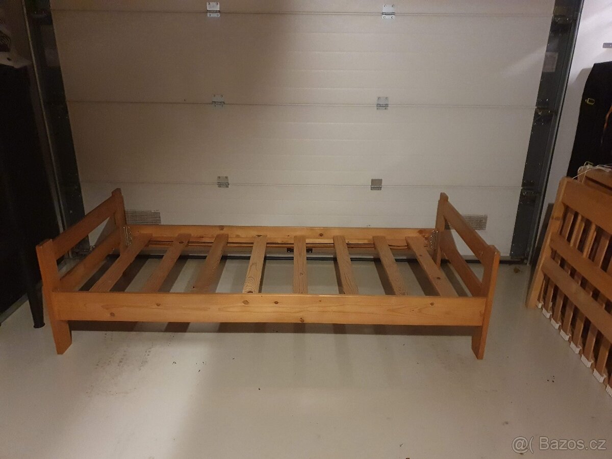 Dřevěná postel včetně roštu 200x90 - 2