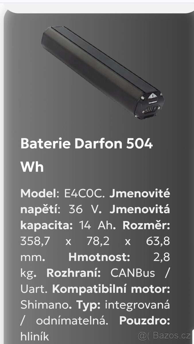 Baterie Shimano - Darfon E404C - 504Wh - 2
