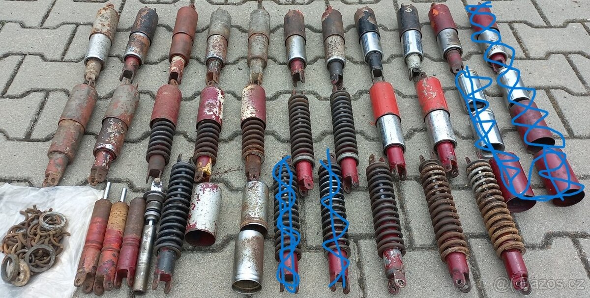 Prodám Jawa ČZ kývačka panelka zadní tlumiče patina renovace - 2