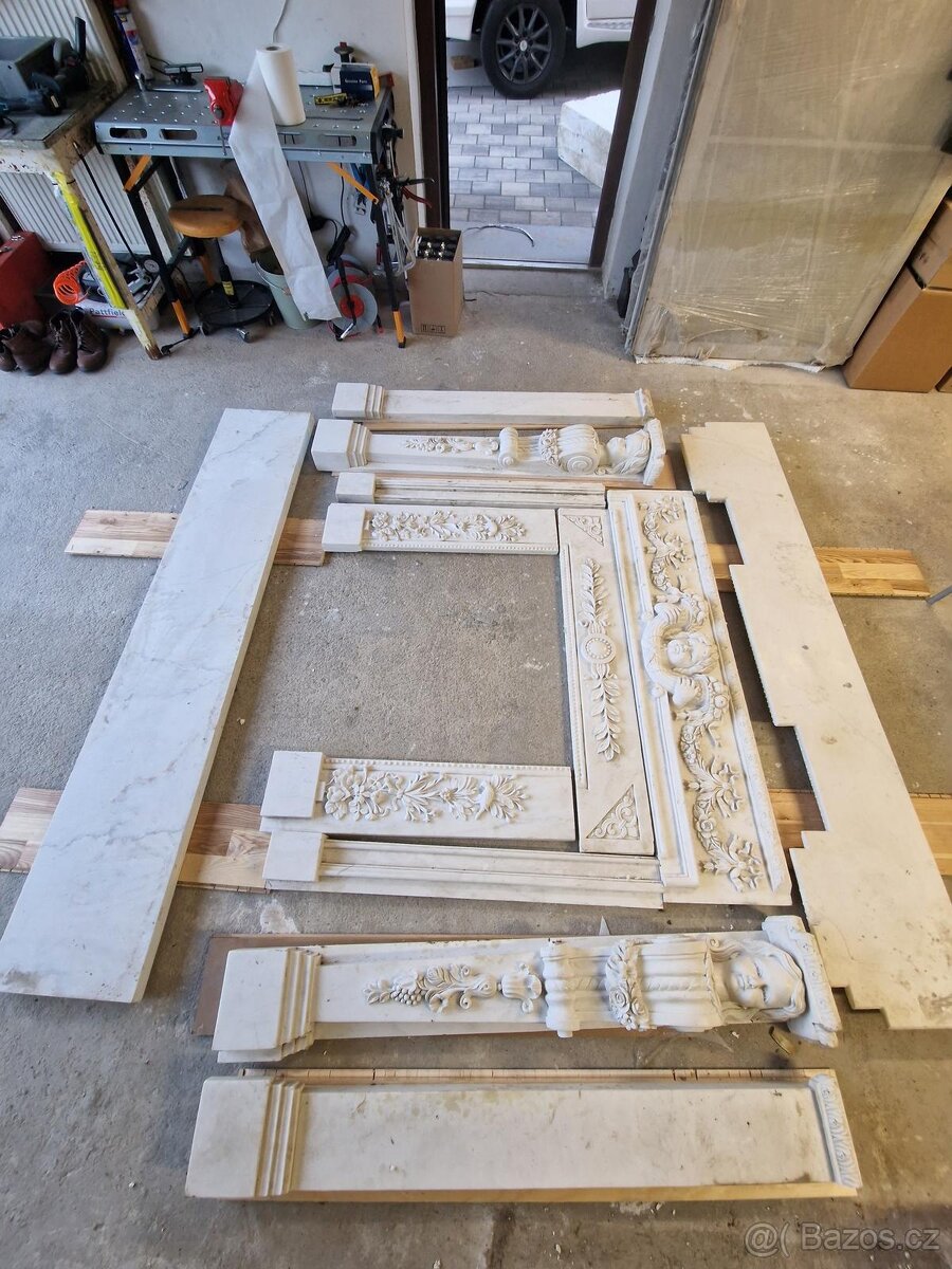 Mramorový krb-luxusní mramorová obestavba krbu - 2