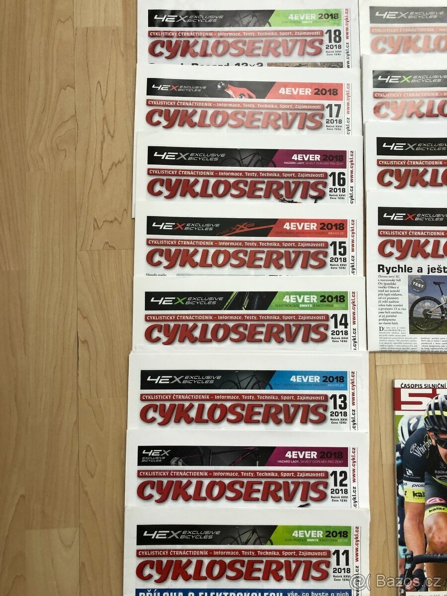 20x časopis Cykloservis rok 2018, 2019, 2020 + 53x11 - 2