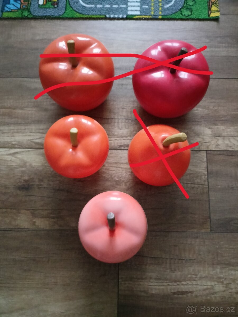 Doza,plastové jablko,hruška,retro doza. - 2