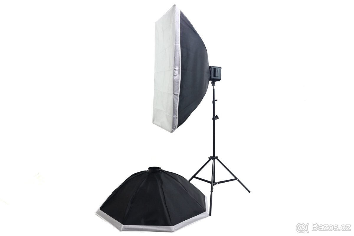 Bi-Color Studiové světlo 100W se stativem a 2 softboxy - 2
