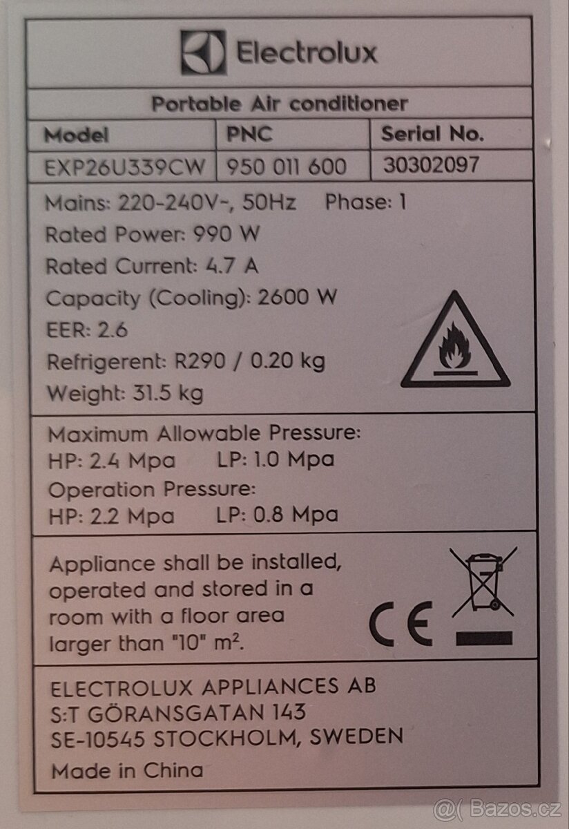 Mobilní klimatizace Electrolux - 2