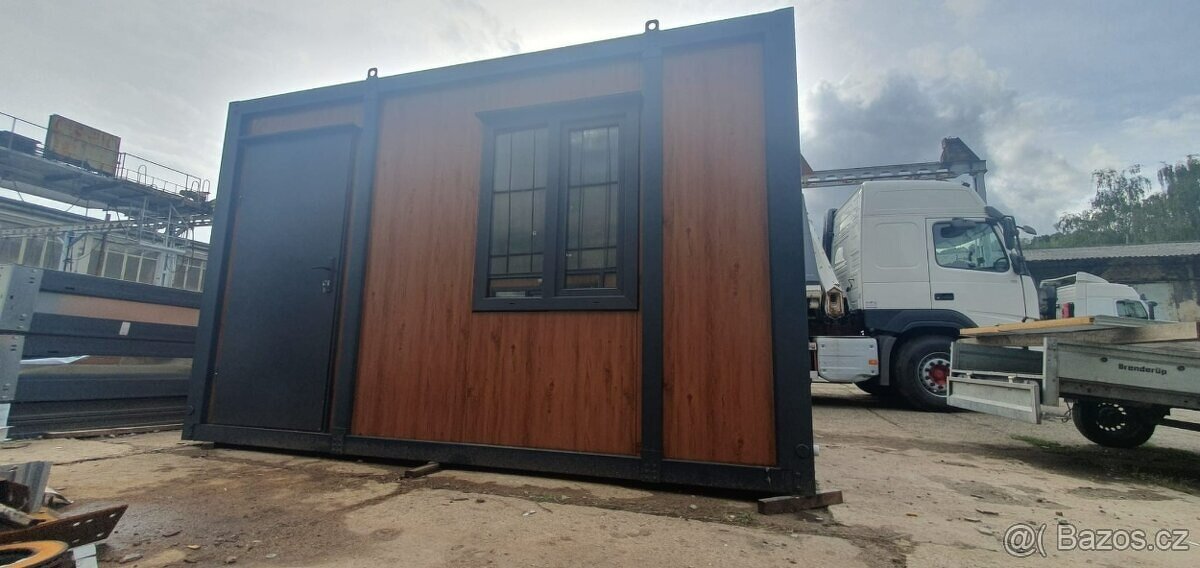 stavební buňka v dřevodekoru 4 X 2,4 IHNED - 2