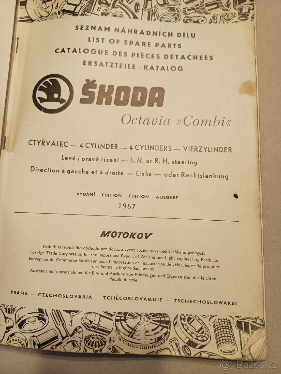 Škoda Octavia combi-katalog náhr. dílů. - 2