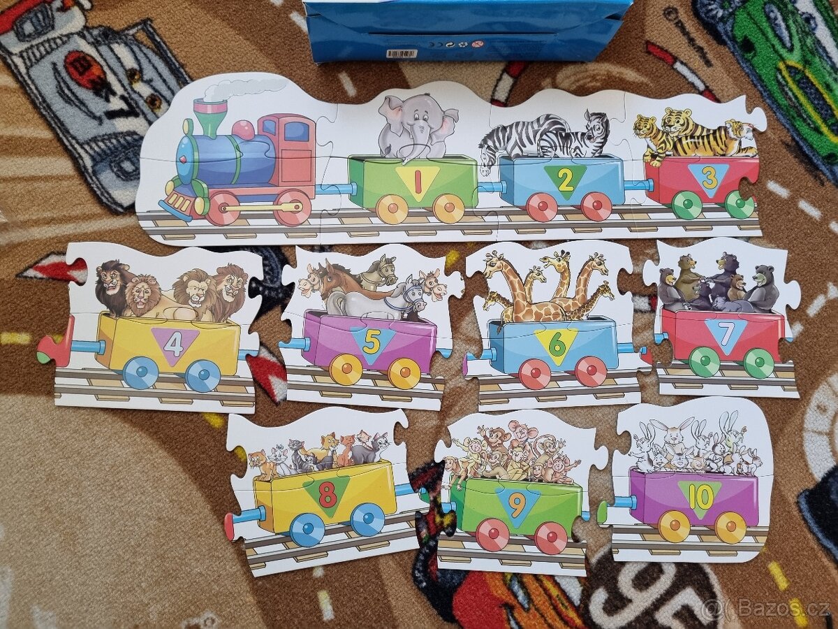 Puzzle obří čísla, počítání vlak a čísly - 2