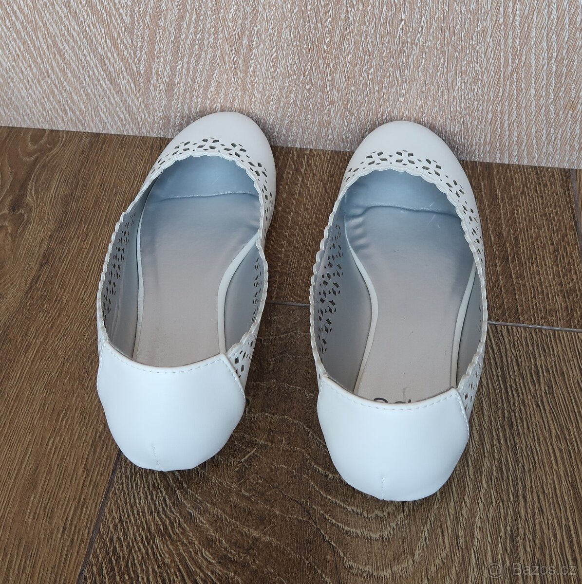 Bílé baleríny se vzorem - vel. 38 - Bonprix - 2