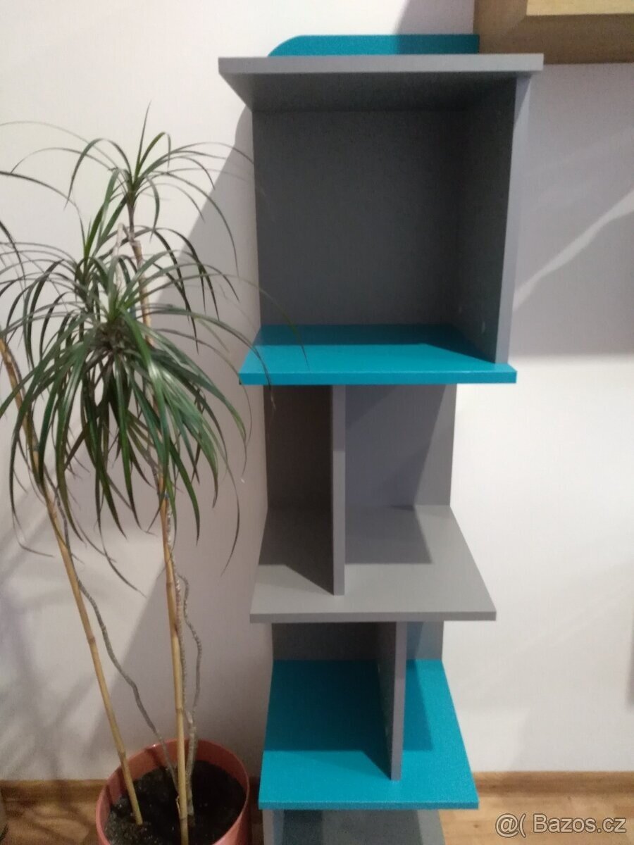 Dětská cik cak police šedo-modrá - 2