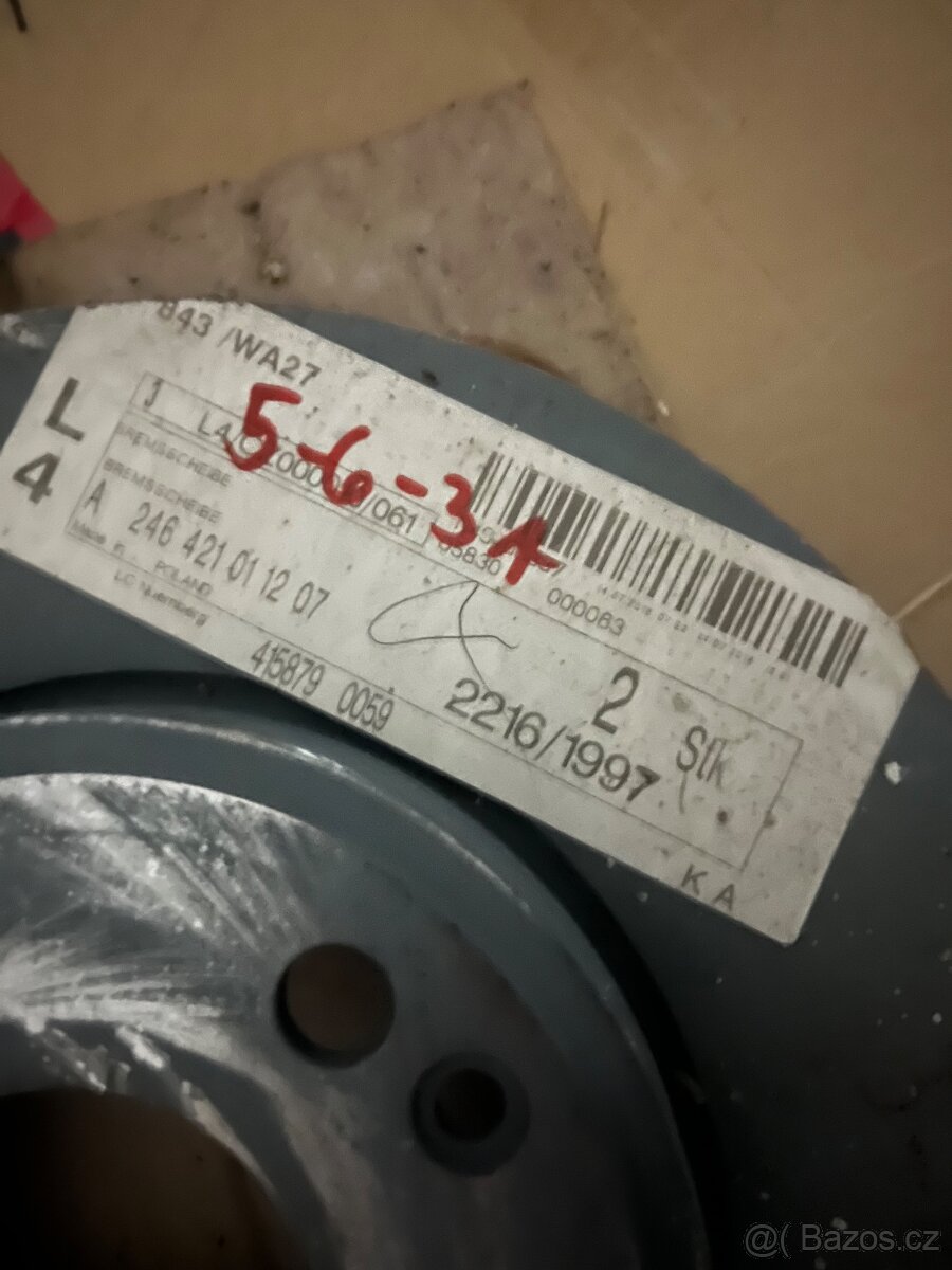 Brzdové kotouče Mercedes - Benz A Klasse, B Klasse, CLA orig - 2