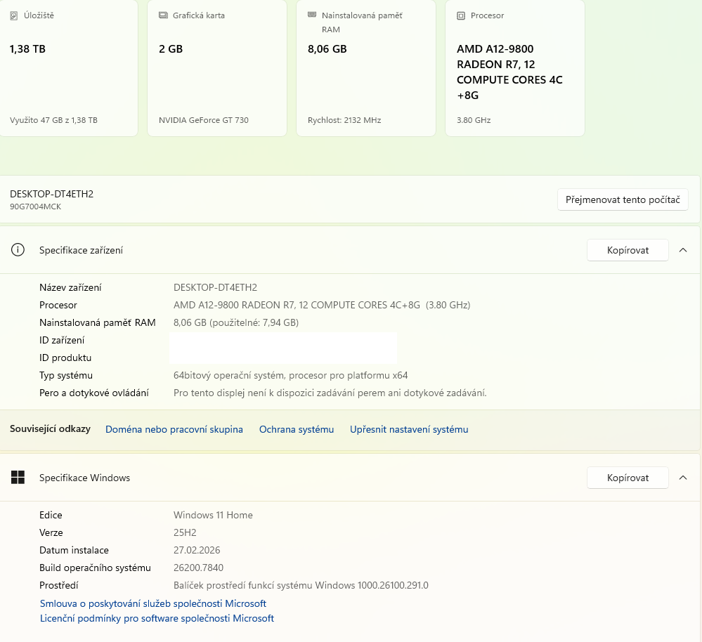 Lenovo Ideacentre, 8GB RAM, AMD A12-9800 3,8GHz - 2