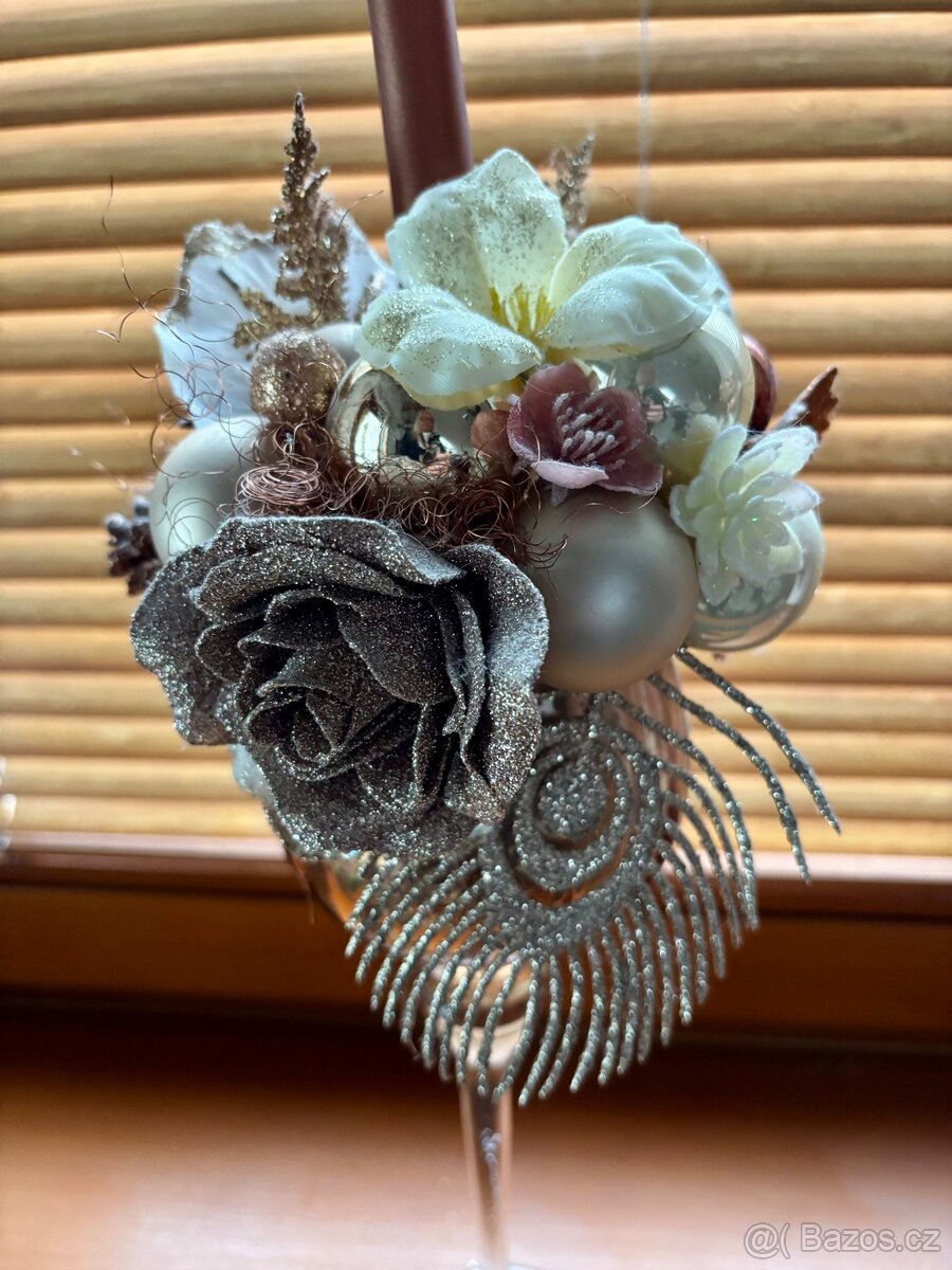 Vánoční skleněný svícen - 2