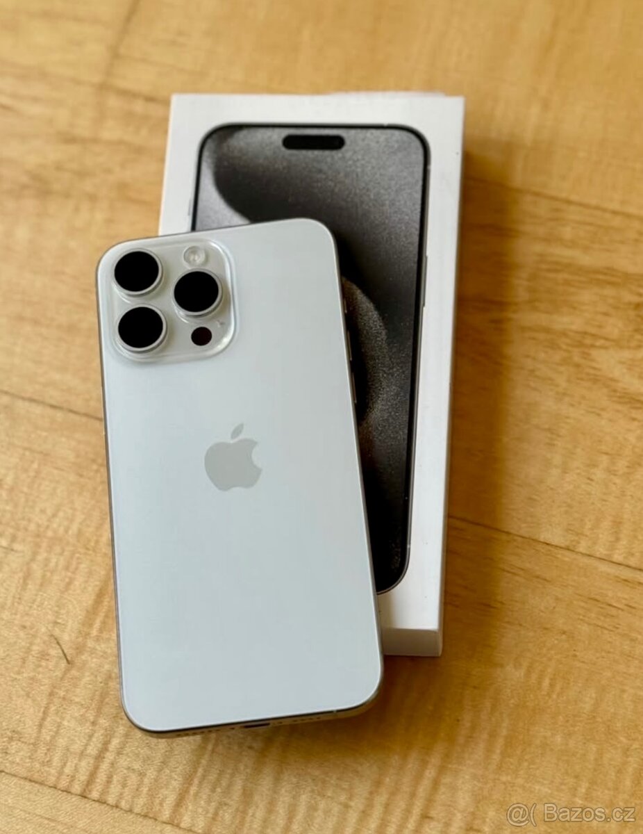 iPhone 15 Pro White Titanium BATERIE 100% TOP - 2