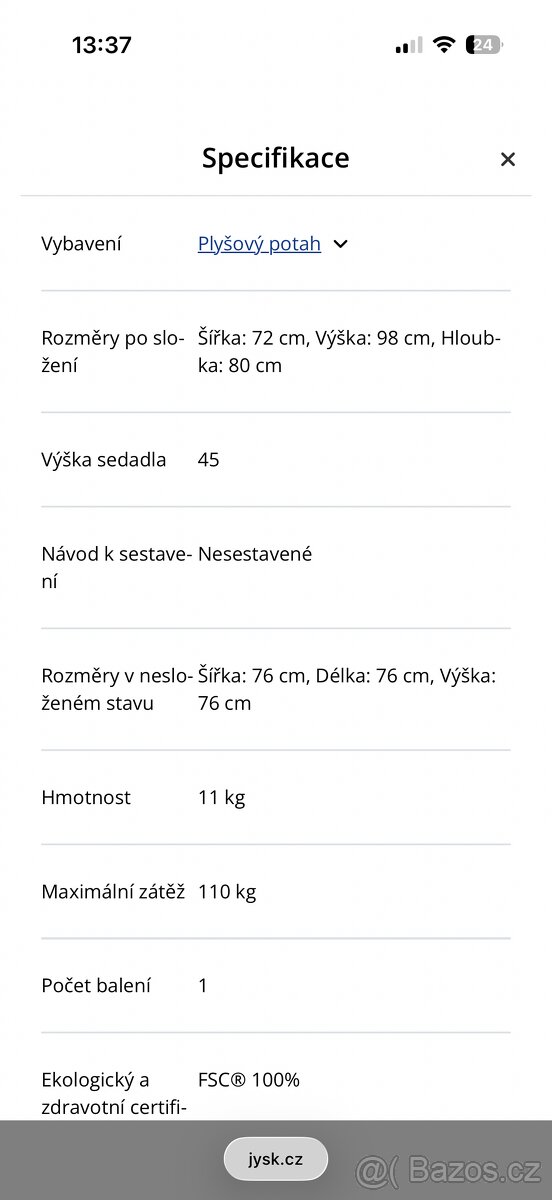 Plyšové křeslo Jysk - 2