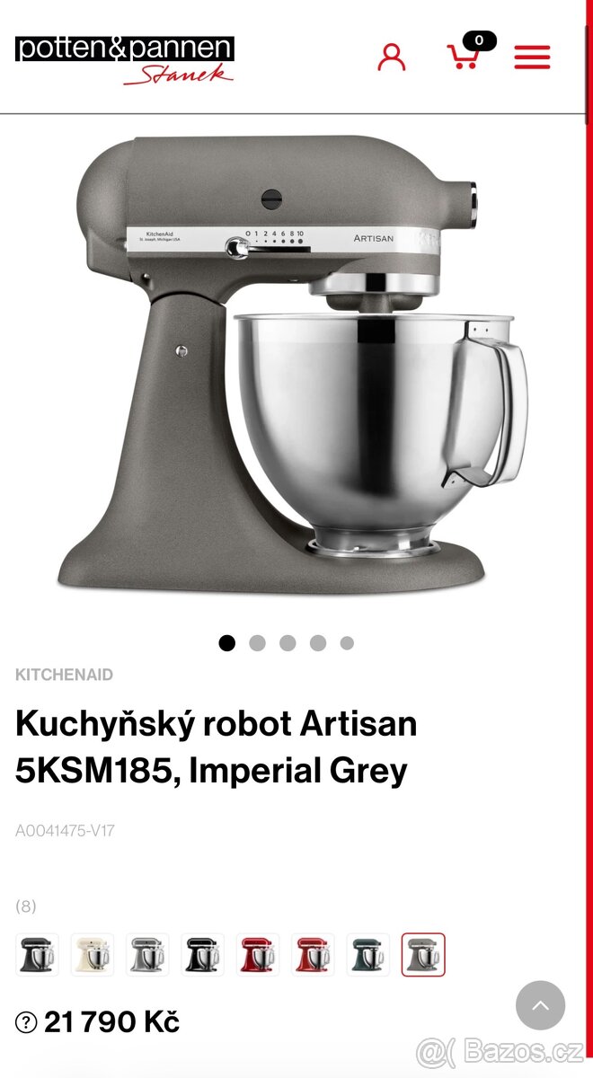 KITCHENAID Kuchyňský robot Artisan 5KSM185, Imperial Grey - 2