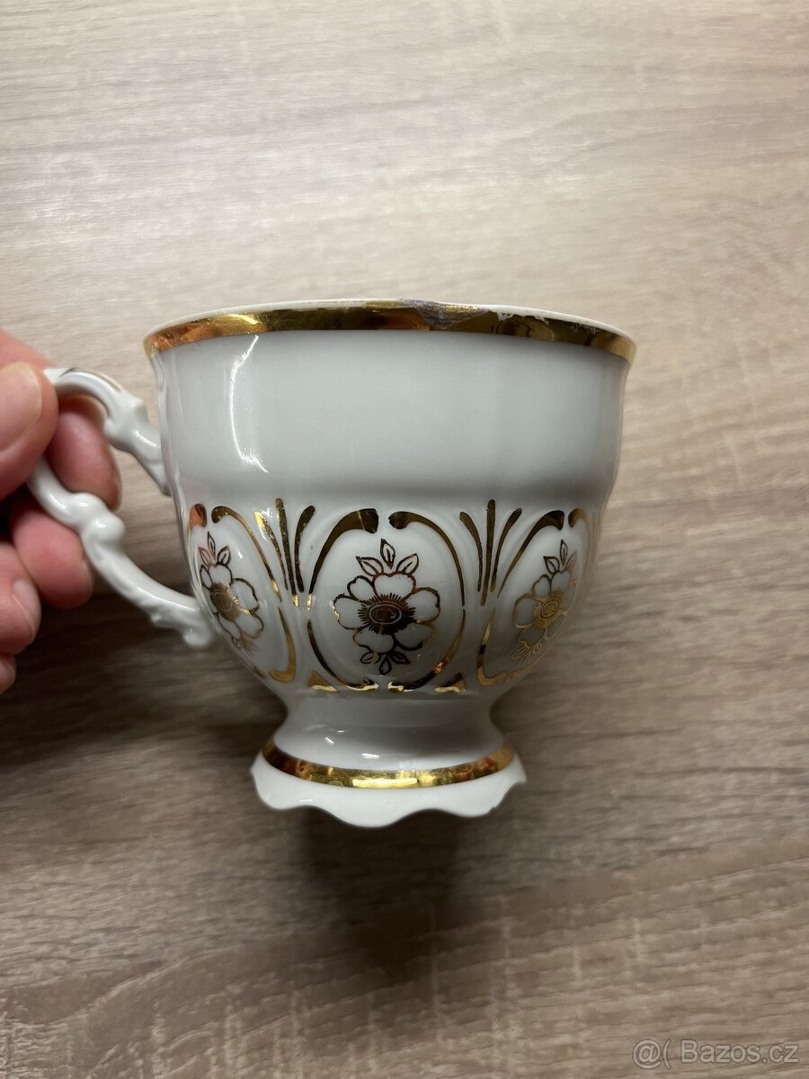 Starožitný podšálek, šálek, hrneček, porcelan, retro - 2