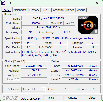 AMD Ryzen 3 PRO 3200G, 4x 3,6GHz@4GHz, AM4, iGPU - 2