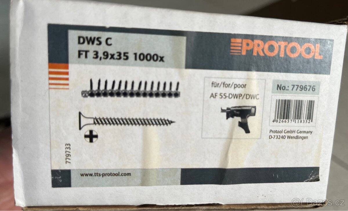 Páskované vruty do sádrokartonu PROTOOL DWS C FT 3,9x35 - 2