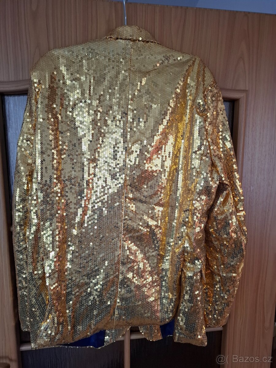 Sako společenské vel.48/50 zlaté třpytky - 2