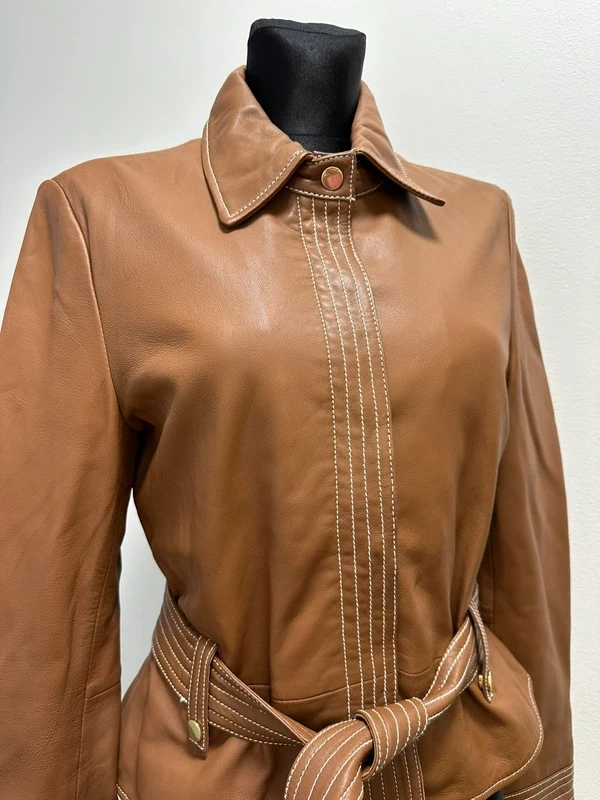Hnědá kožená bunda Ibana - 2