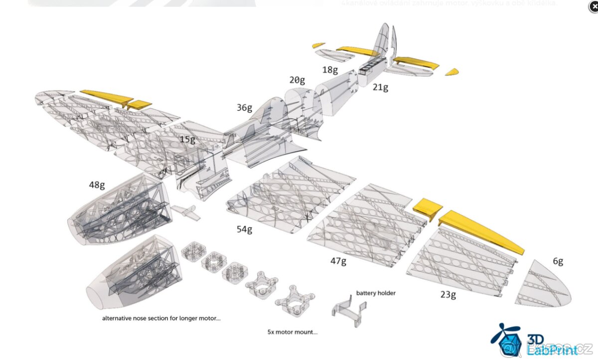 model letadla Spitfire Mk XVI od 3dLabPrint - 2