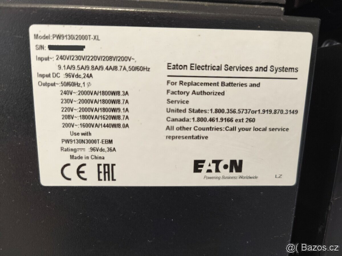 UPS EATON PW9130i2000T-XL - bez baterií - 2