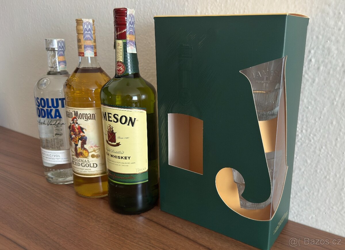 Absolut Blue, Captain Morgan & Jameson - 3x 1 L - 2