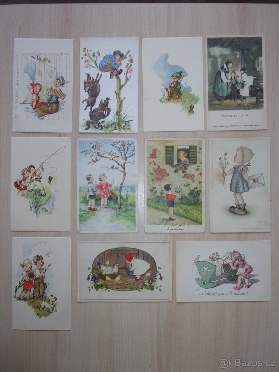 STARÉ POHLEDNICE - MALÝ i VELKÝ FORMÁT - RŮZNÉ - 51 kusů - 2