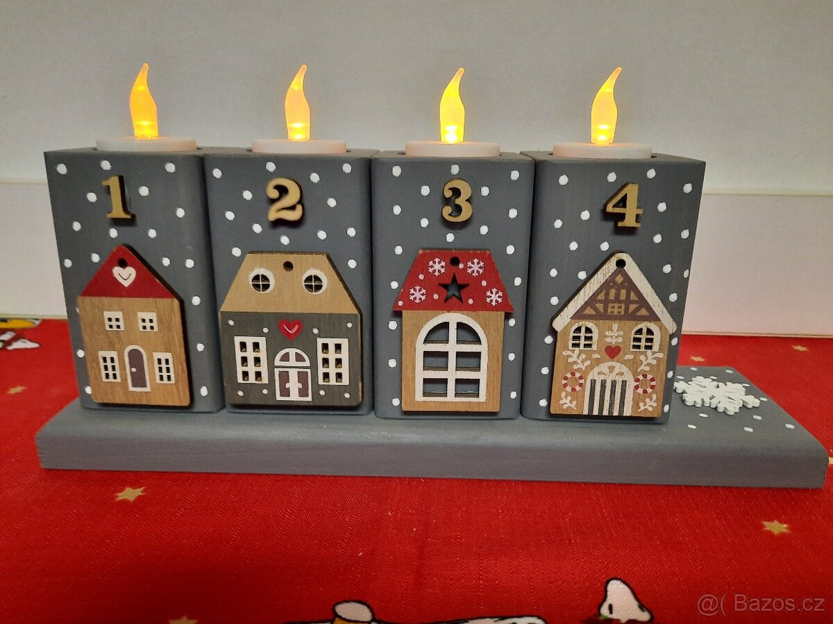Adventní dřevěné svícny - 2