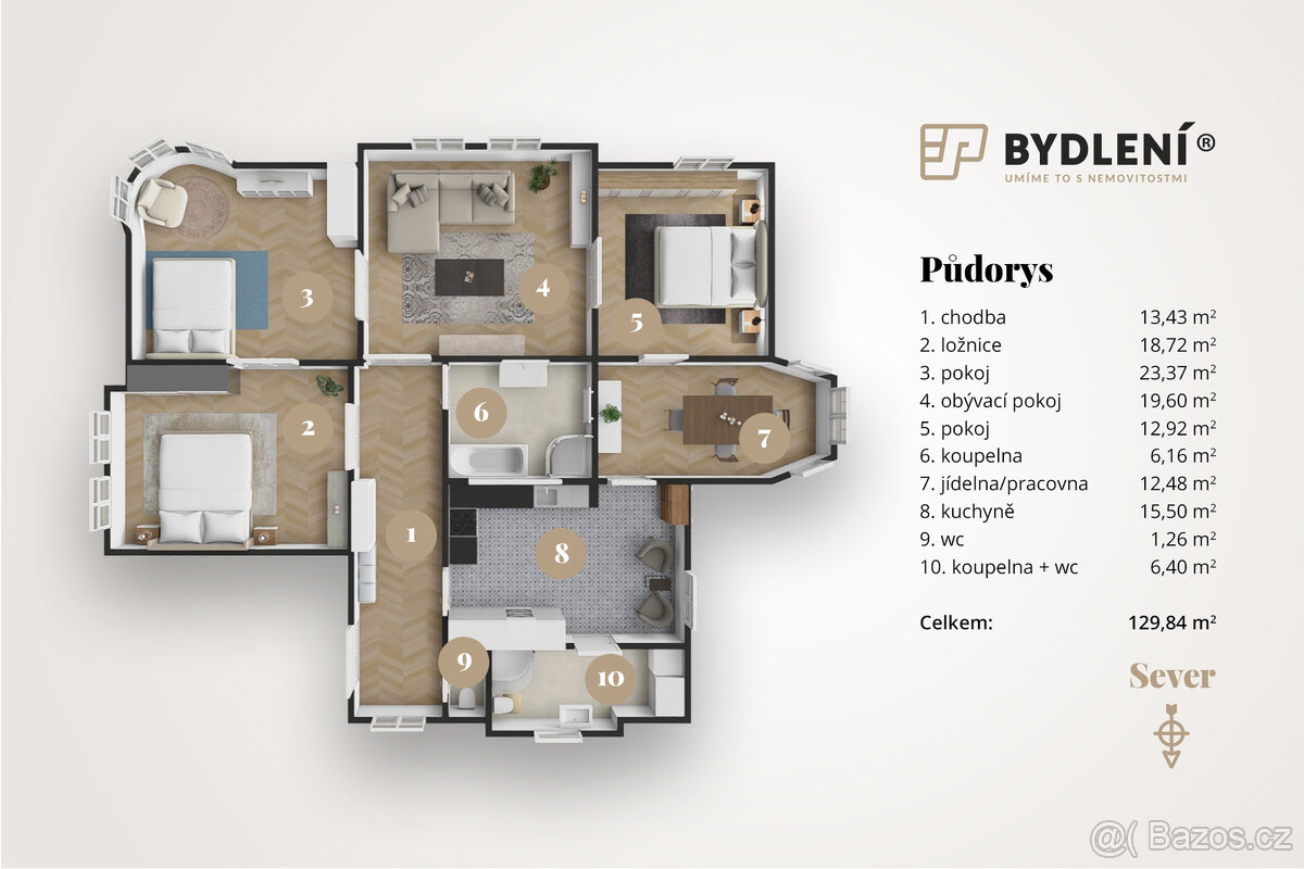 Pronájem bytu 5+1 131m² - 2