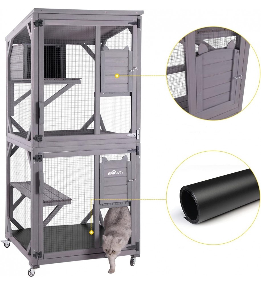 Velká voliéra, klec pro kočky a hlodavce, 80x80x180cm. - 2