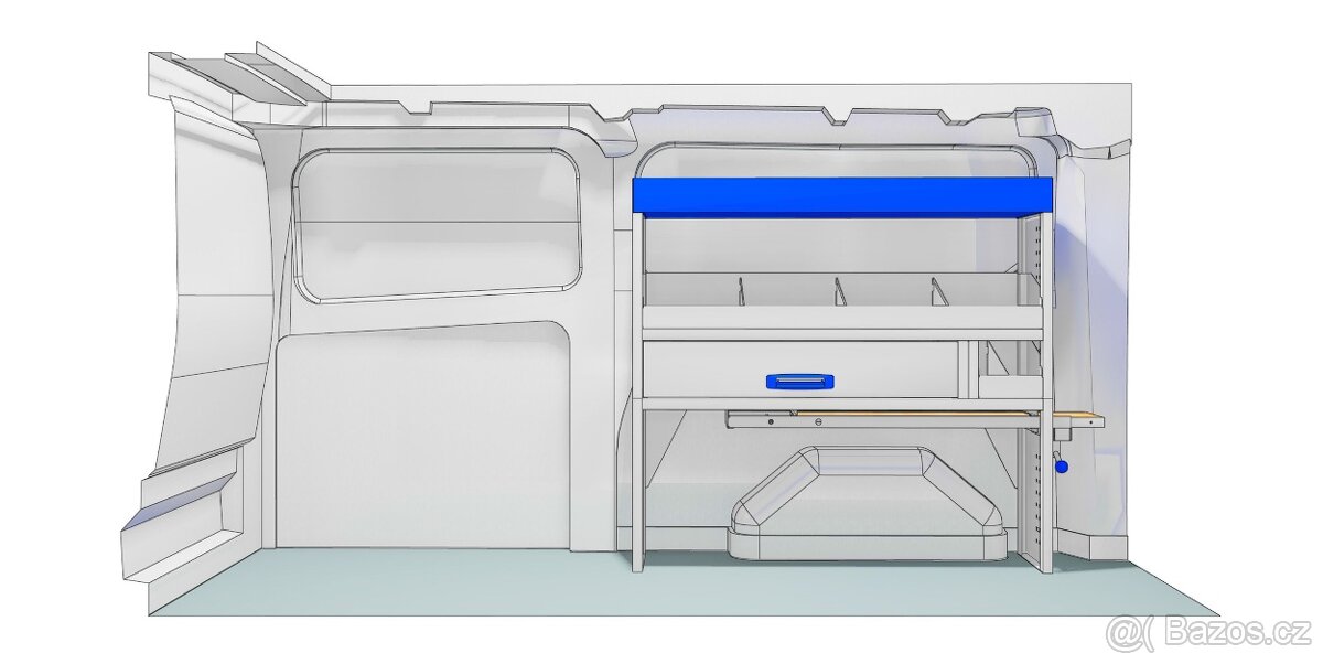 Servisní vestavba - do FORD CUSTOM regály do dodávky - 2