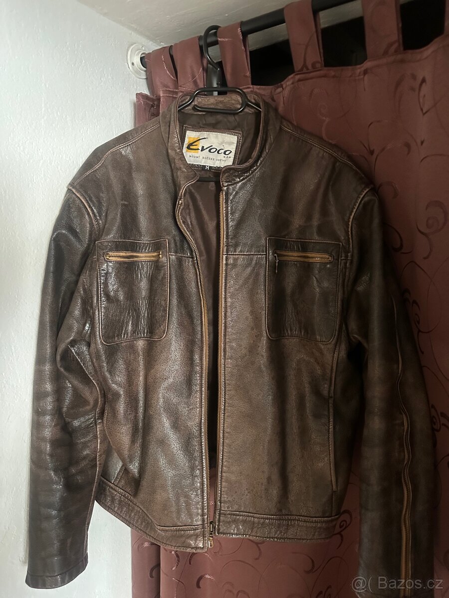 Panská KOŽENÁ bunda EVOCO cafe racer - 2