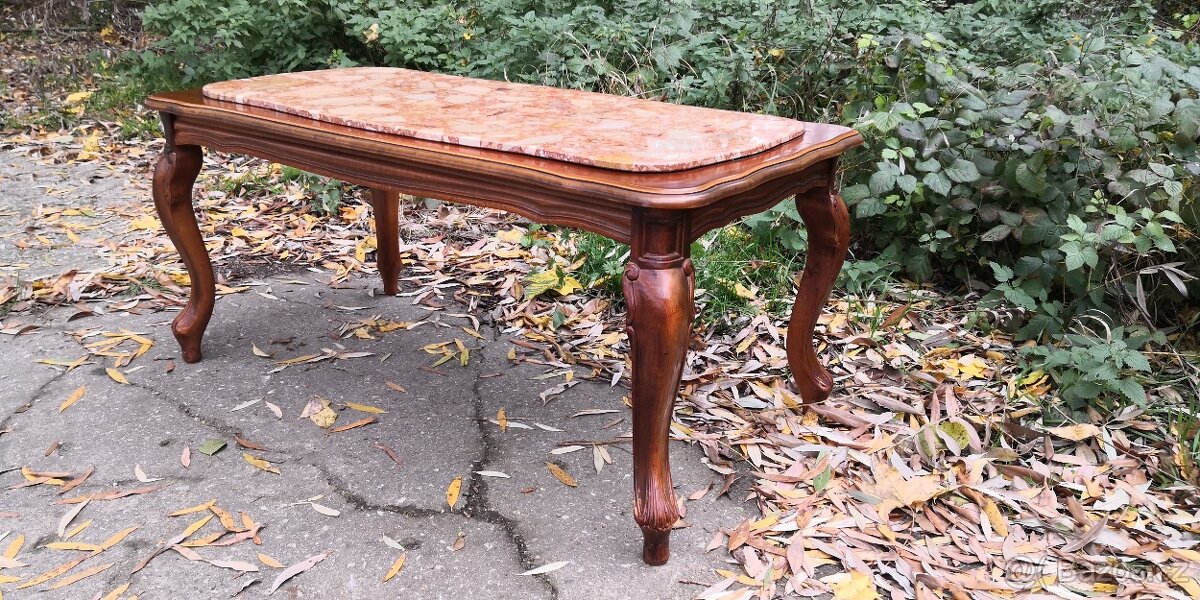 Baroktní konferenční stůl s mramorovou deskou - 2