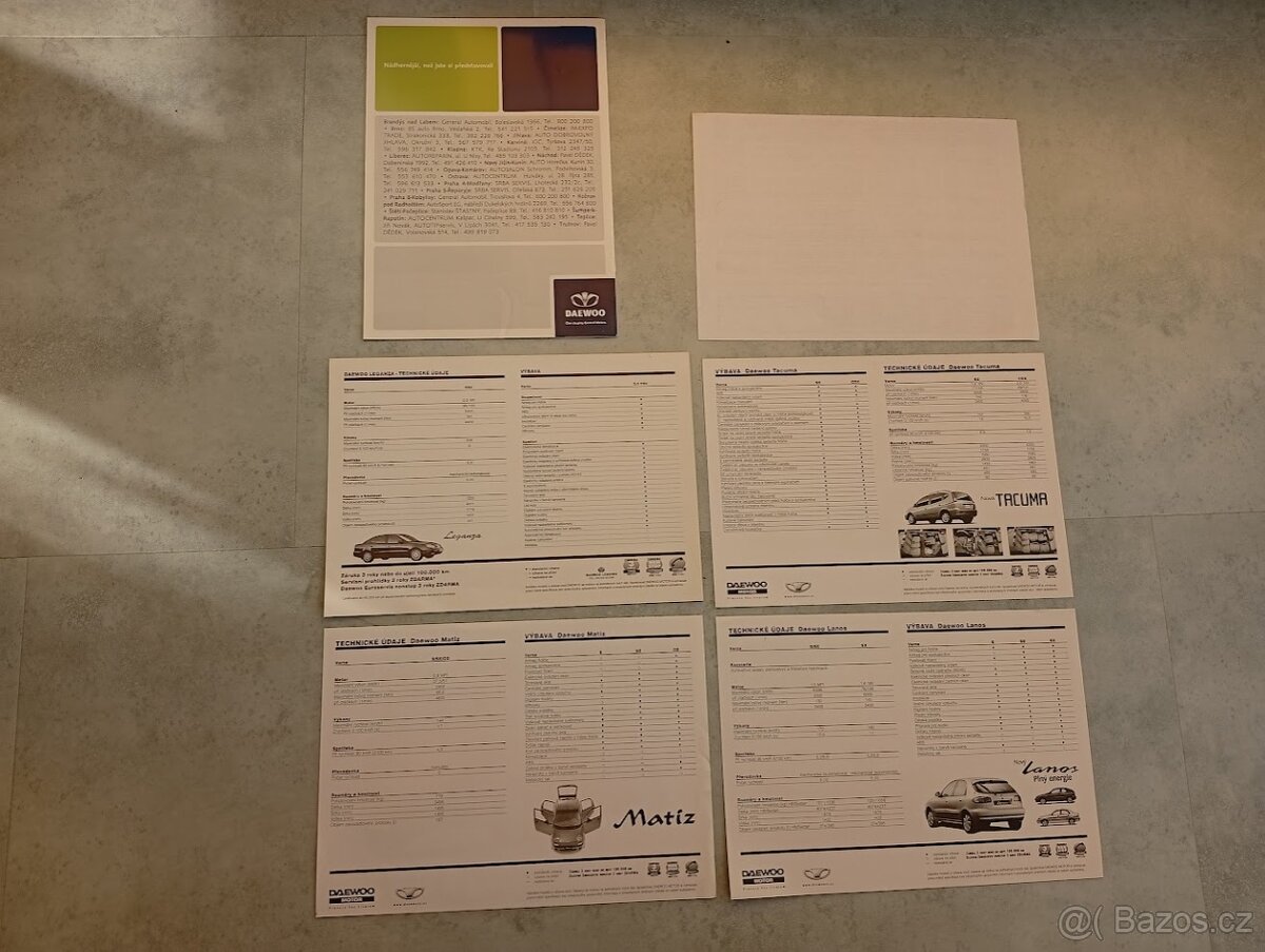 Daewoo Leganza, Matiz, Lanos, Tacuma - prospekty - 2