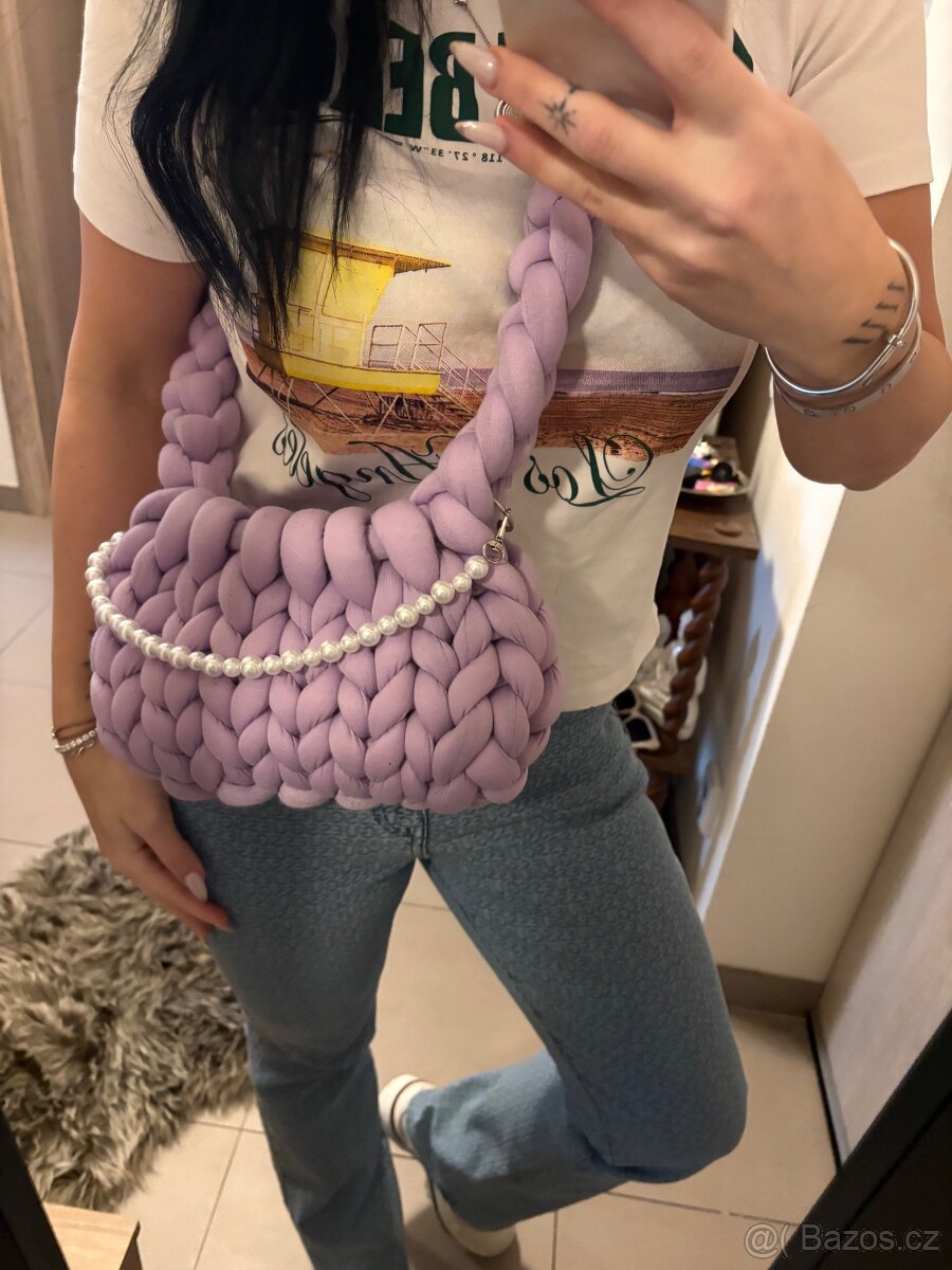 fialová pletená kabelka Lila - 2