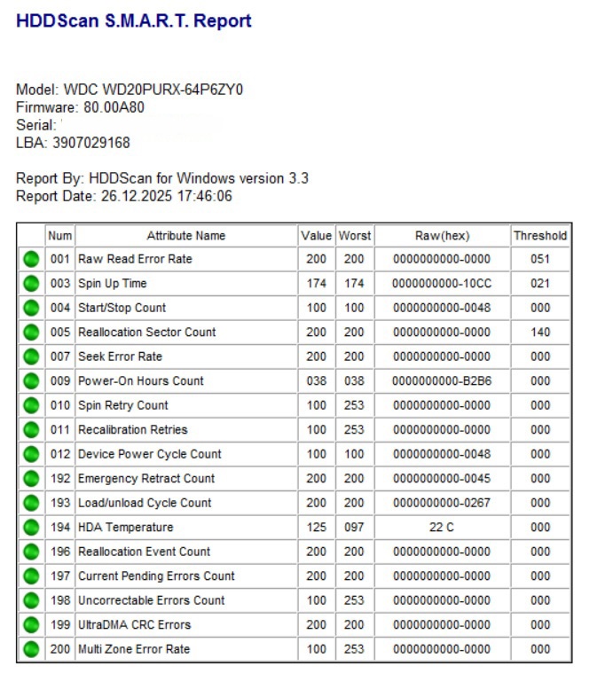 2TB WD20PURX - 2