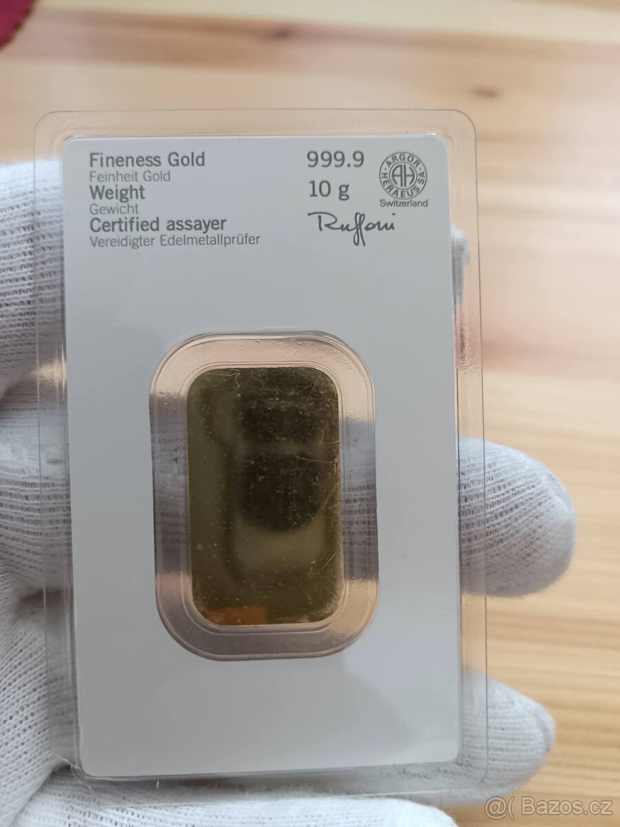 Zlatý Slitek 10g Heraeus - 2